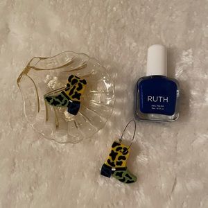 Ariel Kellogg Colorblock Cowprint Hoops